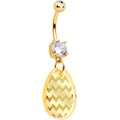 BodyCandy Clear Gem Yellow Golden Easter Decorated Egg Dangle Belly Ring — main product shot