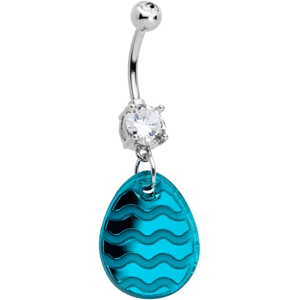 BodyCandy Clear Gem Festive Easter Decorated Egg Dangle Belly Ring — main product shot
