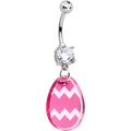 BodyCandy Clear Gem Pink Easter Decorated Egg Dangle Belly Ring — main product shot