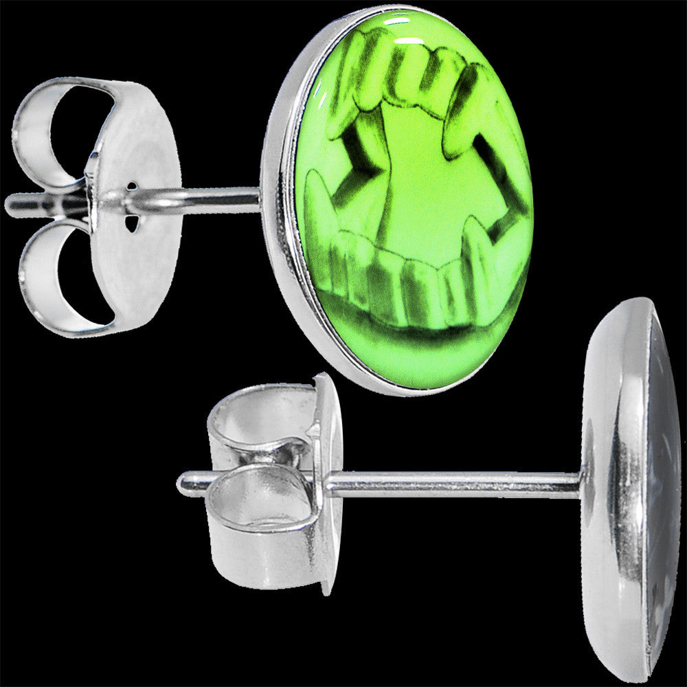 BodyCandy Fearsome Fangs Glow in the Dark Stud Earrings — main product shot