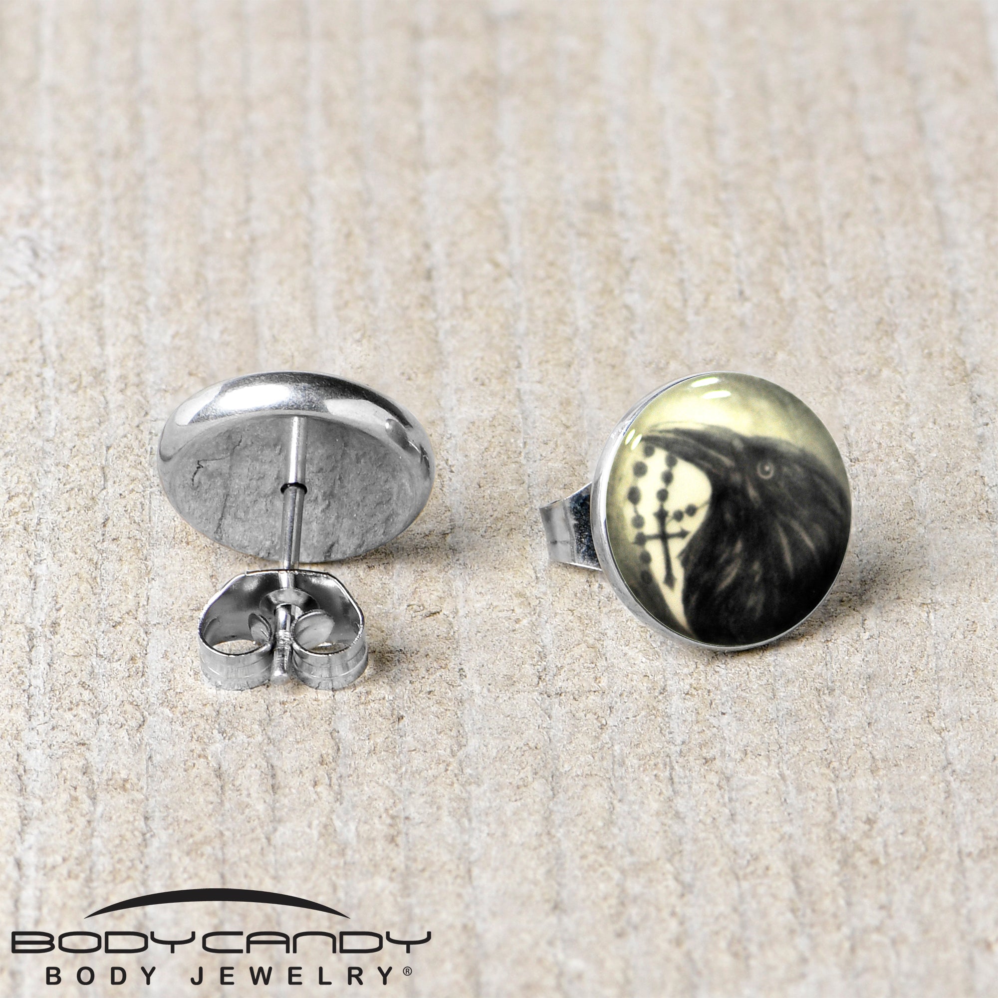 BodyCandy Raven and Cross Glow in the Dark Stud Earrings — packaging