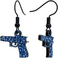 BodyCandy Blue Glitter Gun Fishhook Dangle Earrings — main product shot