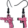 BodyCandy Pink Glitter Gun Fishhook Dangle Earrings — main product shot