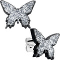 BodyCandy Silver Glitter Butterfly Stud Earring Set — main product shot
