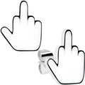 BodyCandy White Glow in the Dark Middle Finger Stud Earrings Set — main product shot