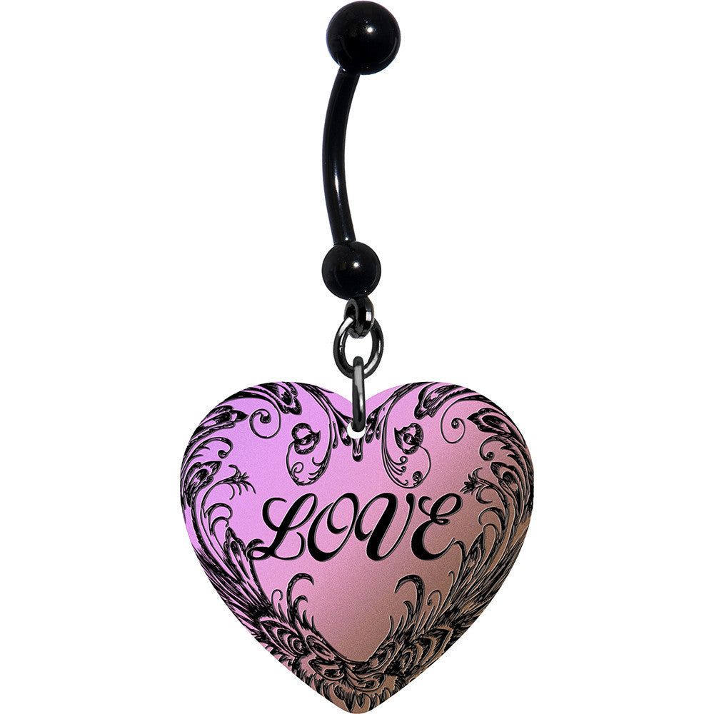 BodyCandy Heart Pink Artiste Love Belly Ring — main product shot