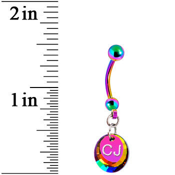BodyCandy Limited Edition Custom Personalized Crystal Belly Ring — detail close-up