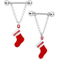 BodyCandy Handcrafted Custom Stocking Personalized Holiday Christmas Stocking Nipple Ring Set — main product shot