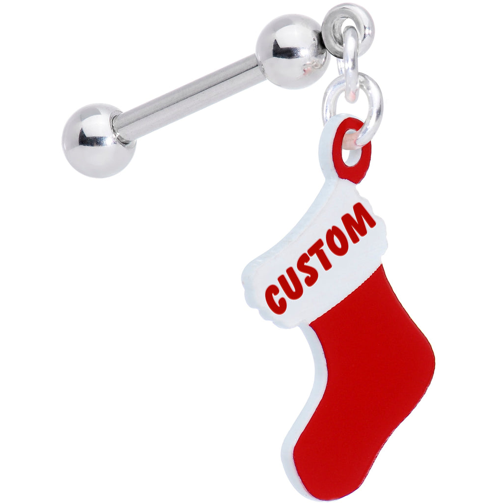 BodyCandy Custom Personalized Holiday Christmas Stocking Dangle Cartilage Earring — main product shot