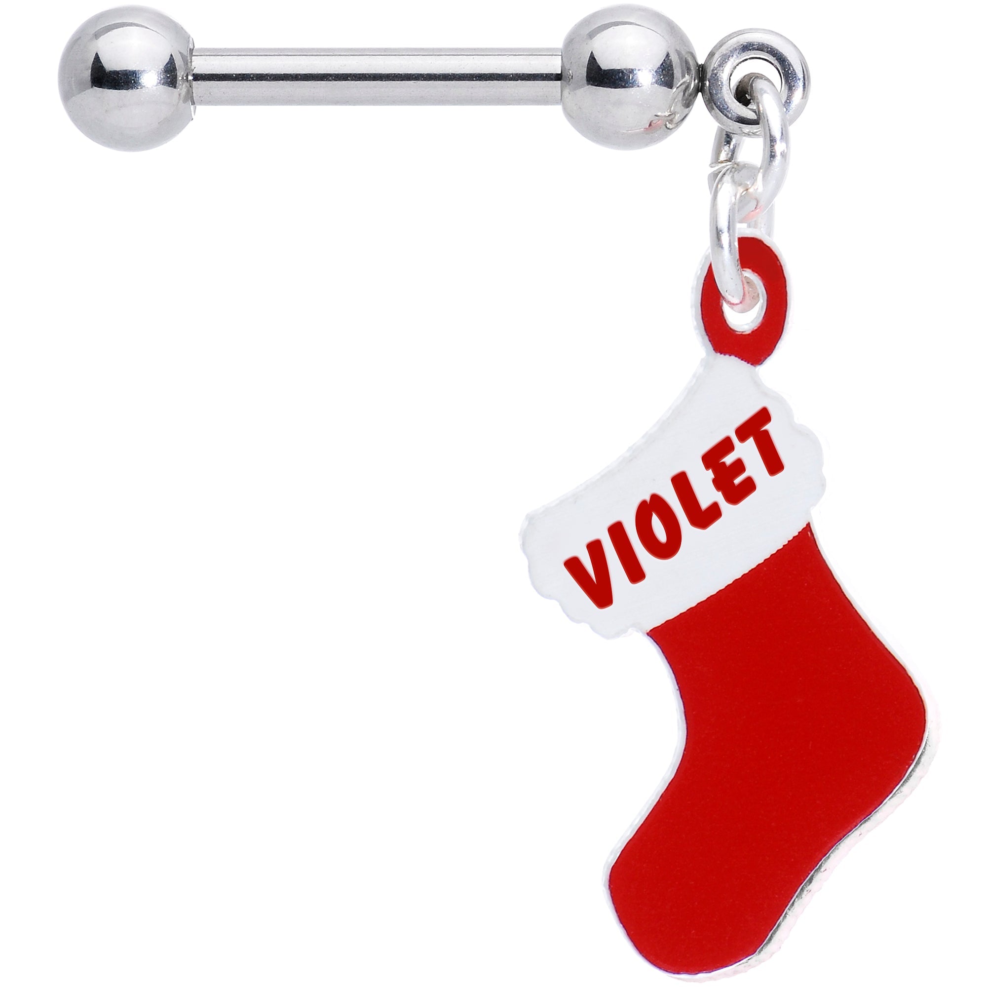 BodyCandy Custom Personalized Holiday Christmas Stocking Dangle Cartilage Earring — lifestyle context