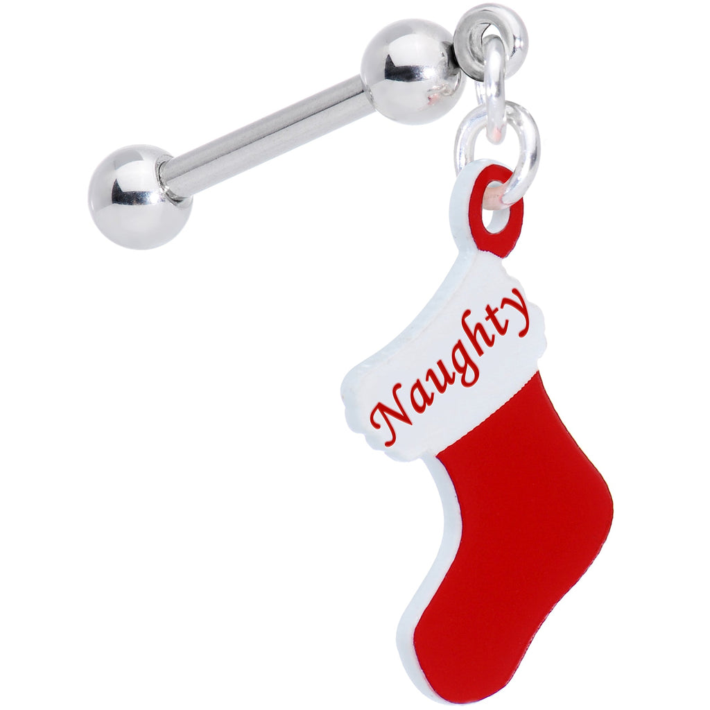 BodyCandy Handmade 3/8 Naughty Christmas Stocking Dangle Cartilage Earring — main product shot