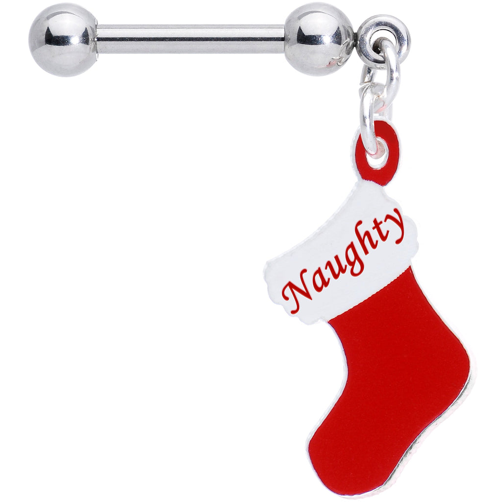 BodyCandy Handmade 3/8 Naughty Christmas Stocking Dangle Cartilage Earring — lifestyle context
