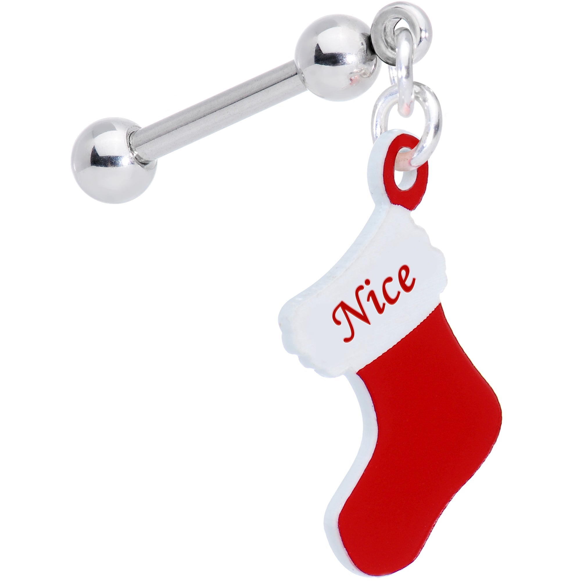 BodyCandy Handmade 3/8 Nice Christmas Stocking Dangle Cartilage Earring — main product shot