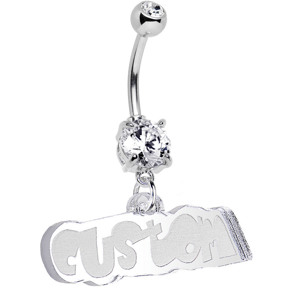 BodyCandy Custom Lucite Fun Personalized Belly Ring Created with Crystals — lifestyle context