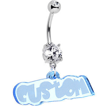 BodyCandy Custom Lucite Fun Personalized Belly Ring Created with Crystals — alternative angle
