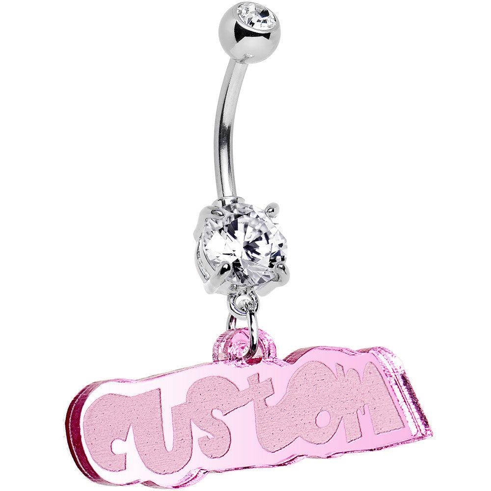 BodyCandy Custom Lucite Fun Personalized Belly Ring Created with Crystals — detail close-up