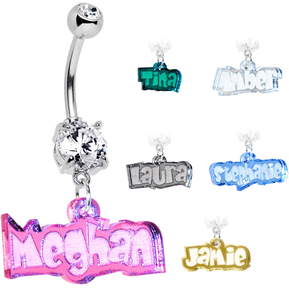 BodyCandy Custom Lucite Fun Personalized Belly Ring Created with Crystals — main product shot
