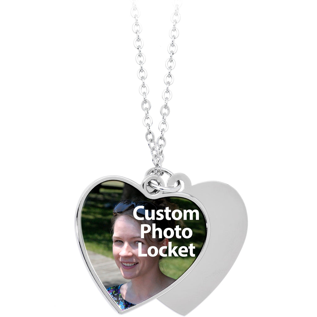 BodyCandy Custom Photo Sliding Locket Heart Pendant Necklace — in-use photo