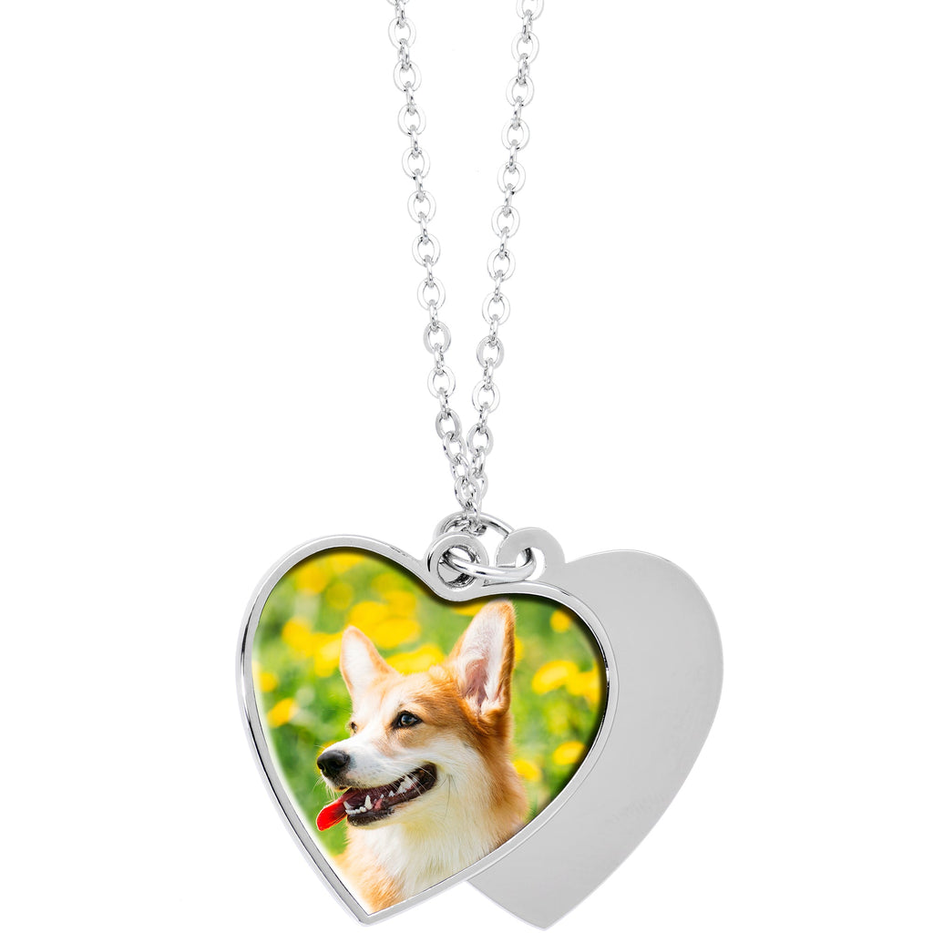 BodyCandy Custom Photo Sliding Locket Heart Pendant Necklace — back view