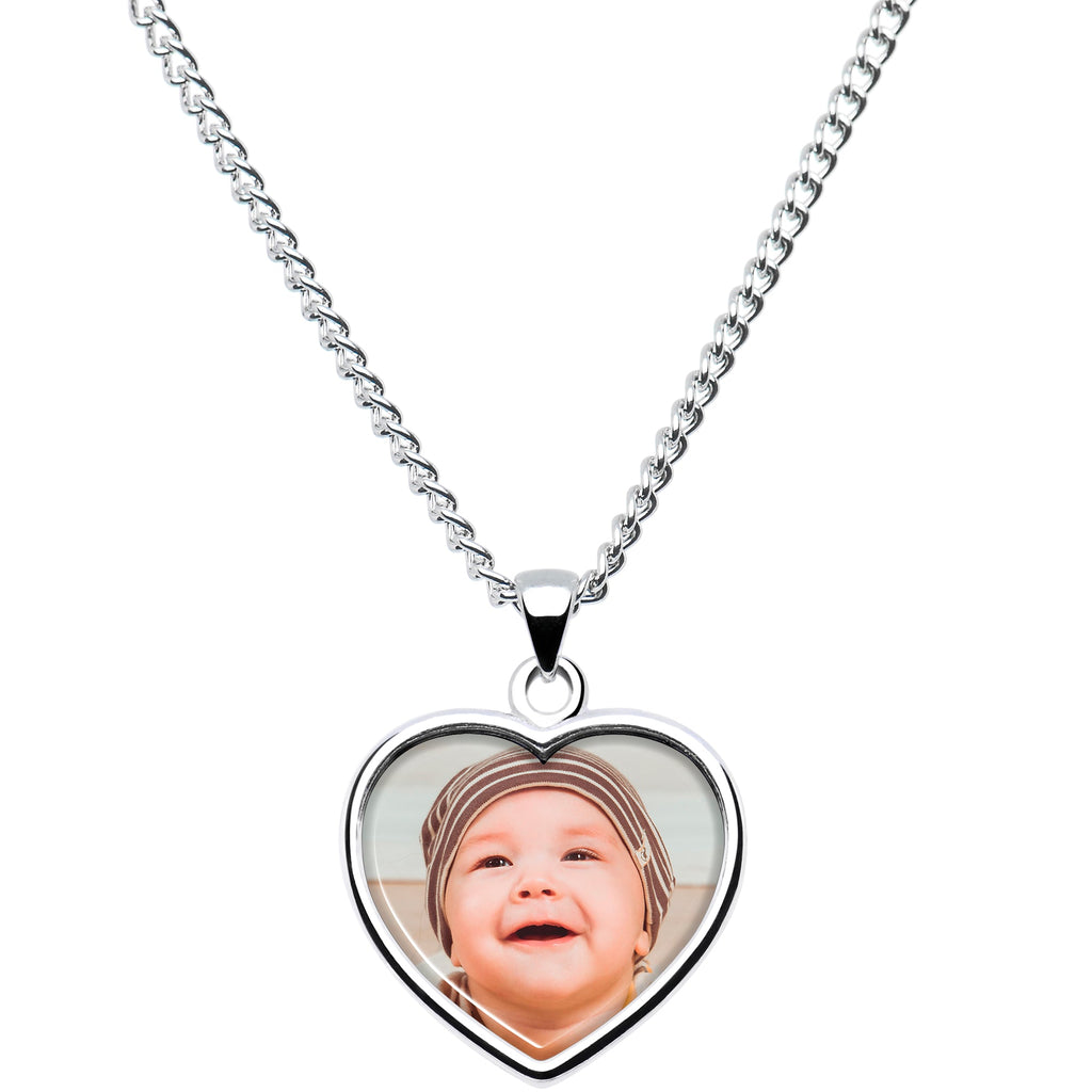 BodyCandy Handcrafted Full Color Custom Photo Heart Necklace — main product shot