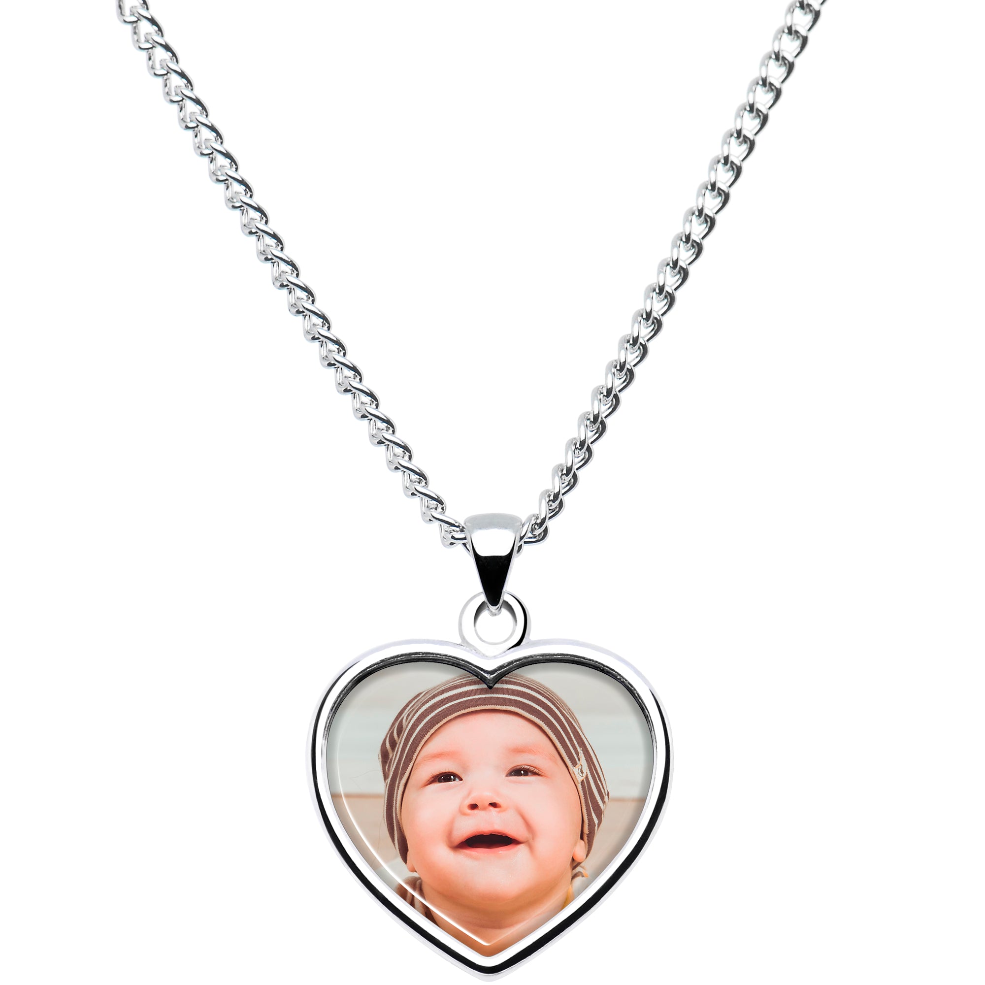 BodyCandy Handcrafted Full Color Custom Photo Heart Necklace — main product shot