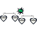 BodyCandy Custom Heart Glow in the Dark Double Personalized Name Dangle Nipple Ring Set — main product shot