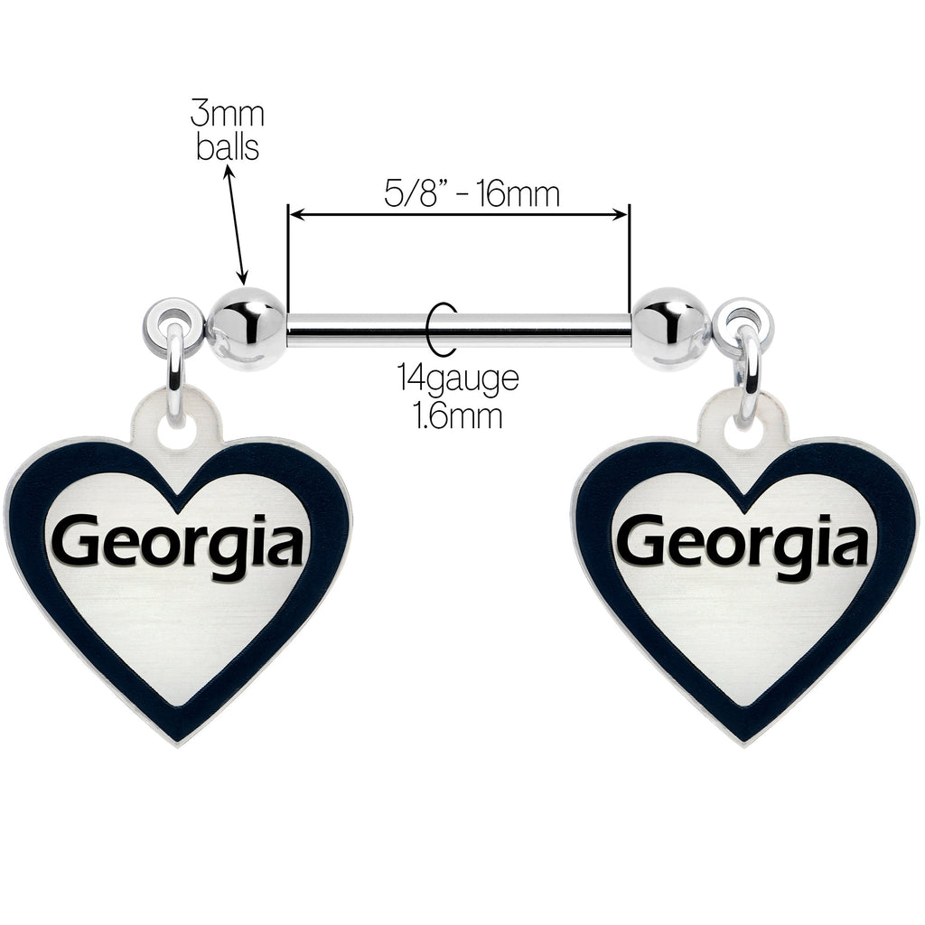 BodyCandy Custom Heart Glow in the Dark Double Personalized Name Dangle Nipple Ring Set — alternative angle