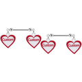 BodyCandy Custom Red White Heart Double Personalized Name Dangle Nipple Ring Set — main product shot
