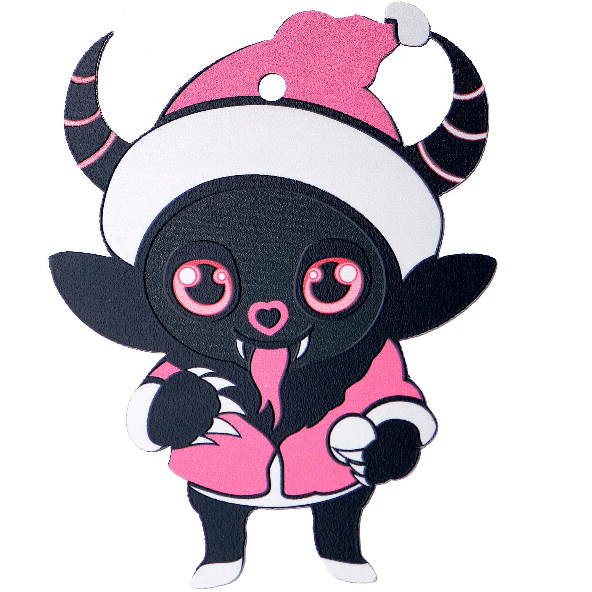 BodyCandy Wood Holiday Krampus Cutie Christmas Ornament — detail close-up
