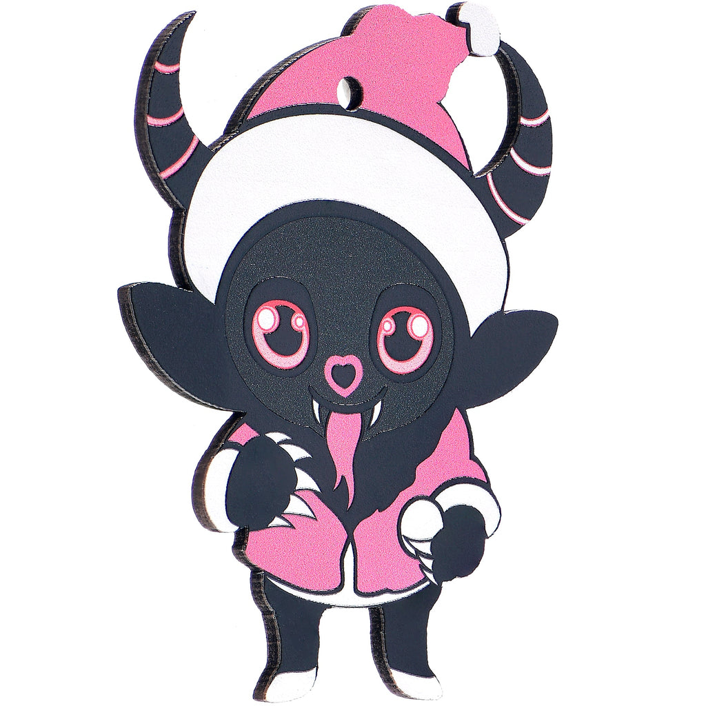 BodyCandy Wood Holiday Krampus Cutie Christmas Ornament — back view