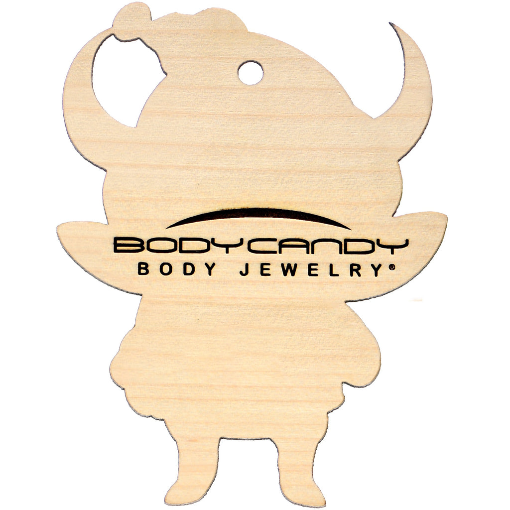 BodyCandy Wood Holiday Krampus Cutie Christmas Ornament — side view