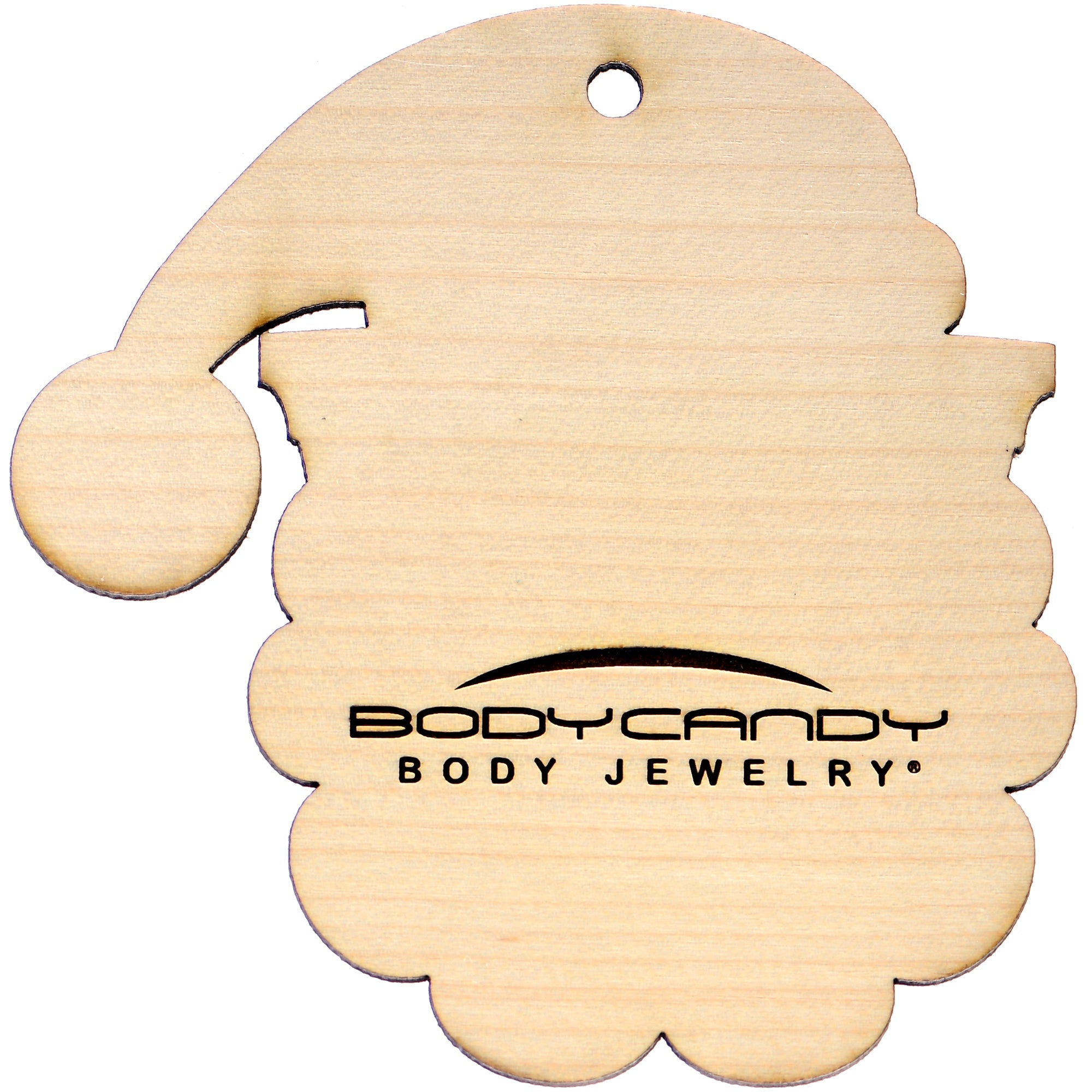 BodyCandy Wood Holiday Santa Claus Christmas Ornament — side view