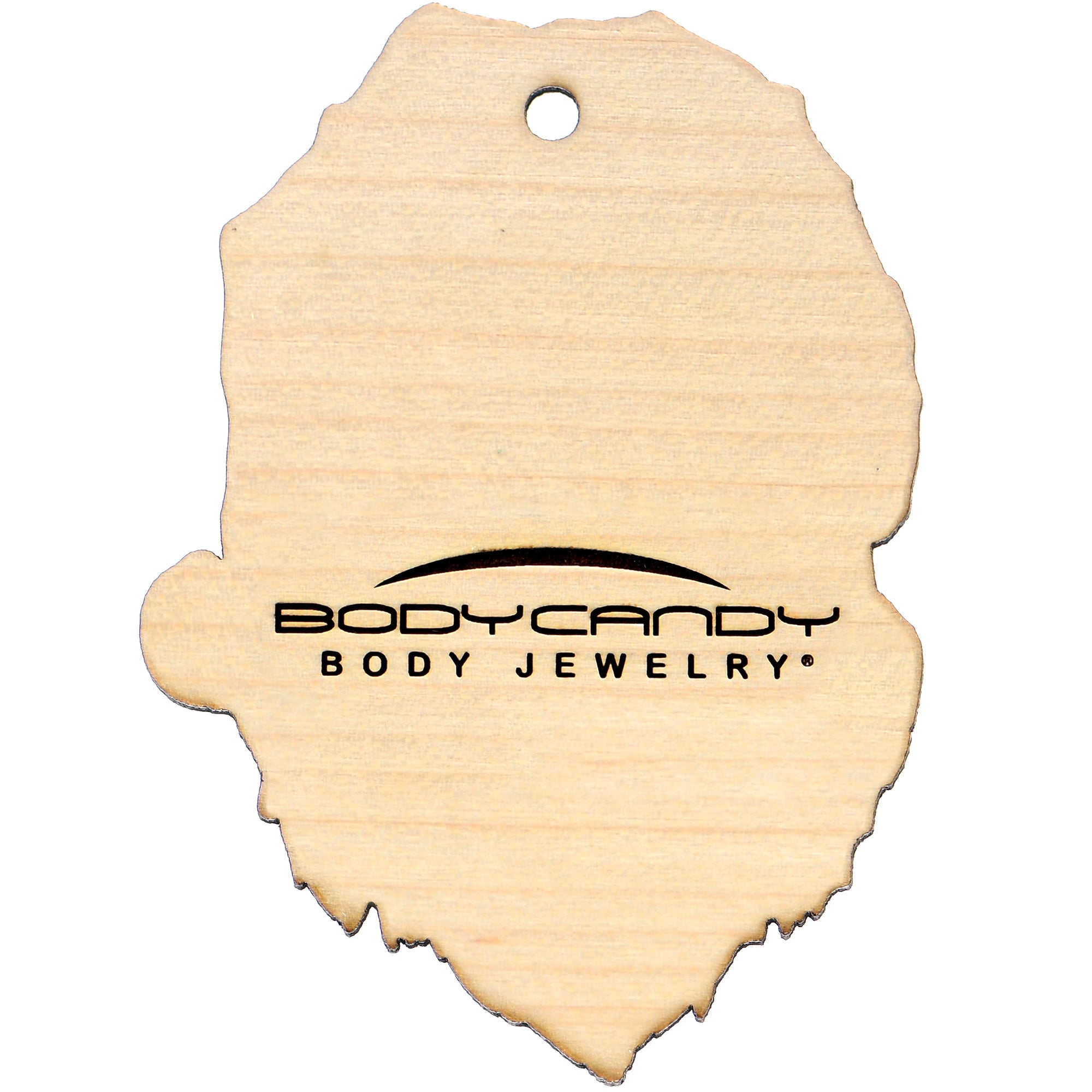 BodyCandy Wood Holiday Skeleton Claus Christmas Ornament — side view