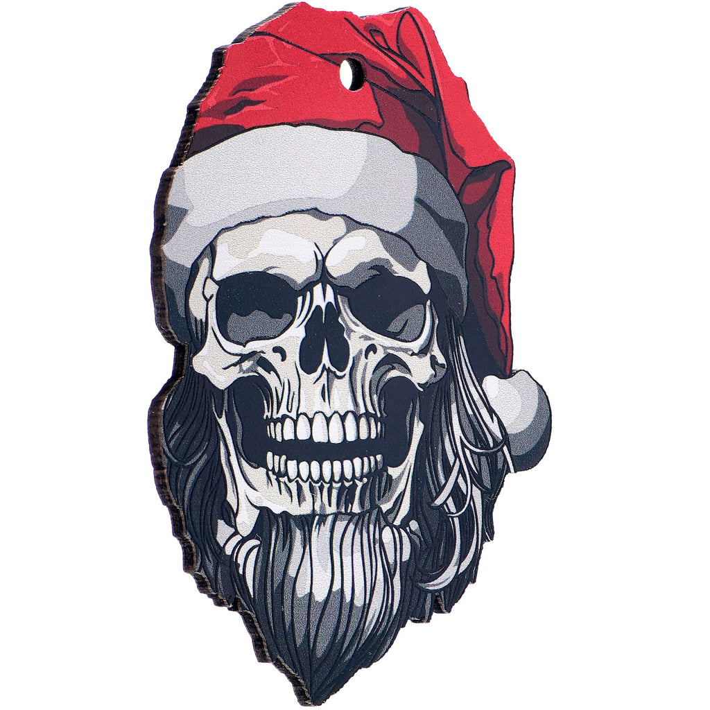 BodyCandy Wood Holiday Skeleton Claus Christmas Ornament — back view