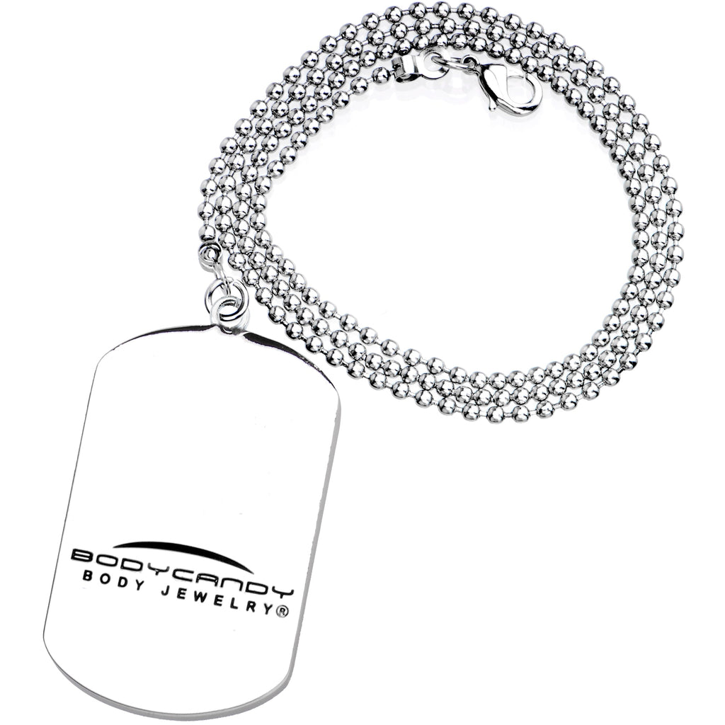 BodyCandy Personalized Dog Tag Photo Pendant Necklace — in-use photo