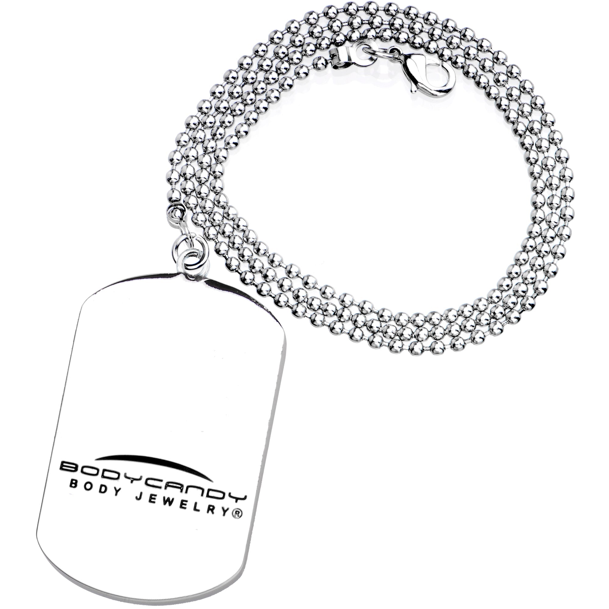 BodyCandy Personalized Dog Tag Photo Pendant Necklace — in-use photo
