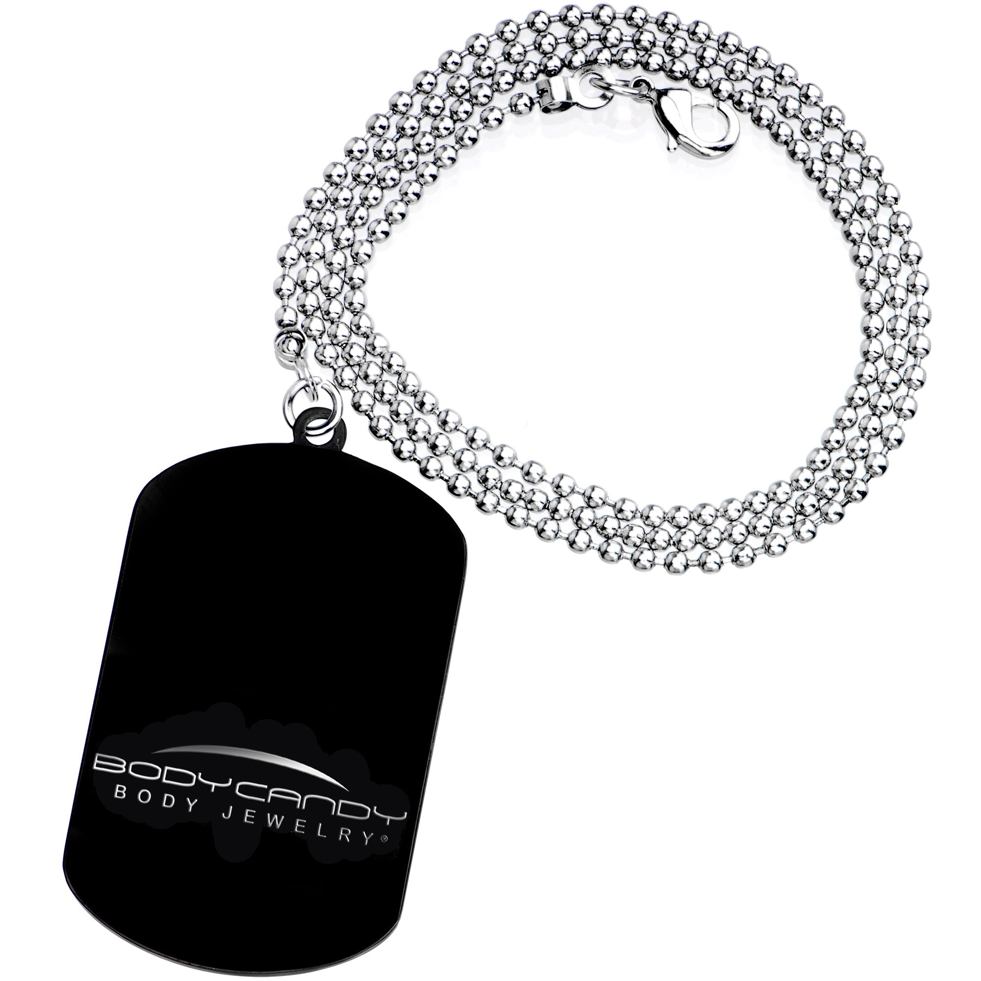 BodyCandy Personalized Black Dog Tag Photo Pendant Necklace — alternative angle