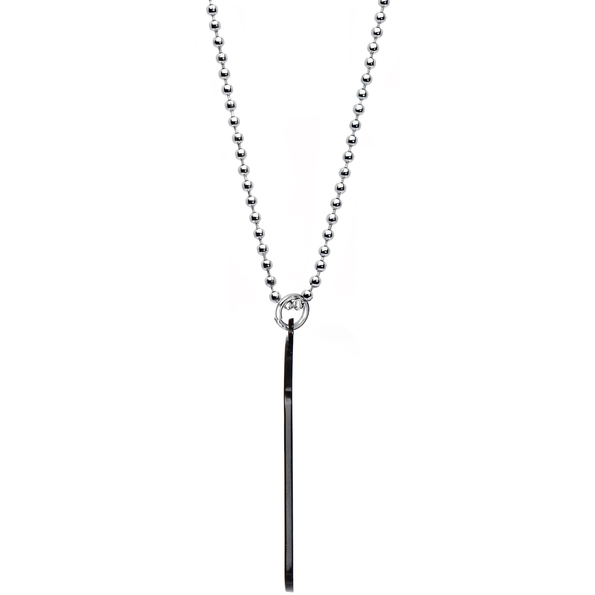 BodyCandy Personalized Black Dog Tag Photo Pendant Necklace — in-use photo