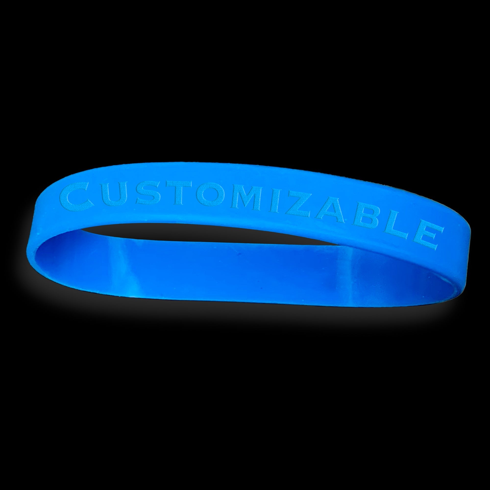 BodyCandy Custom No. 1 BLUE Silicone Bracelet — side view