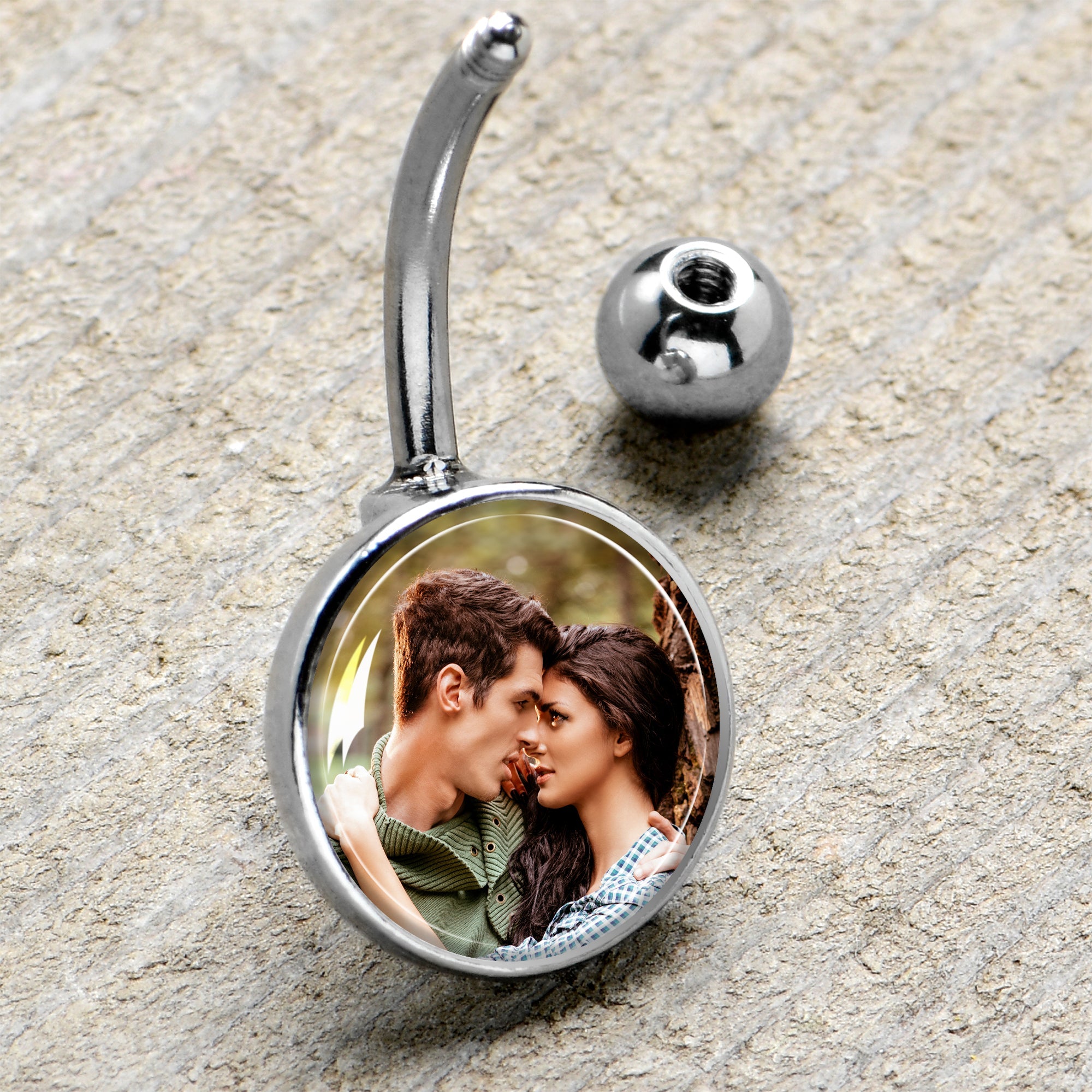 BodyCandy Custom Photo Belly Ring — side view