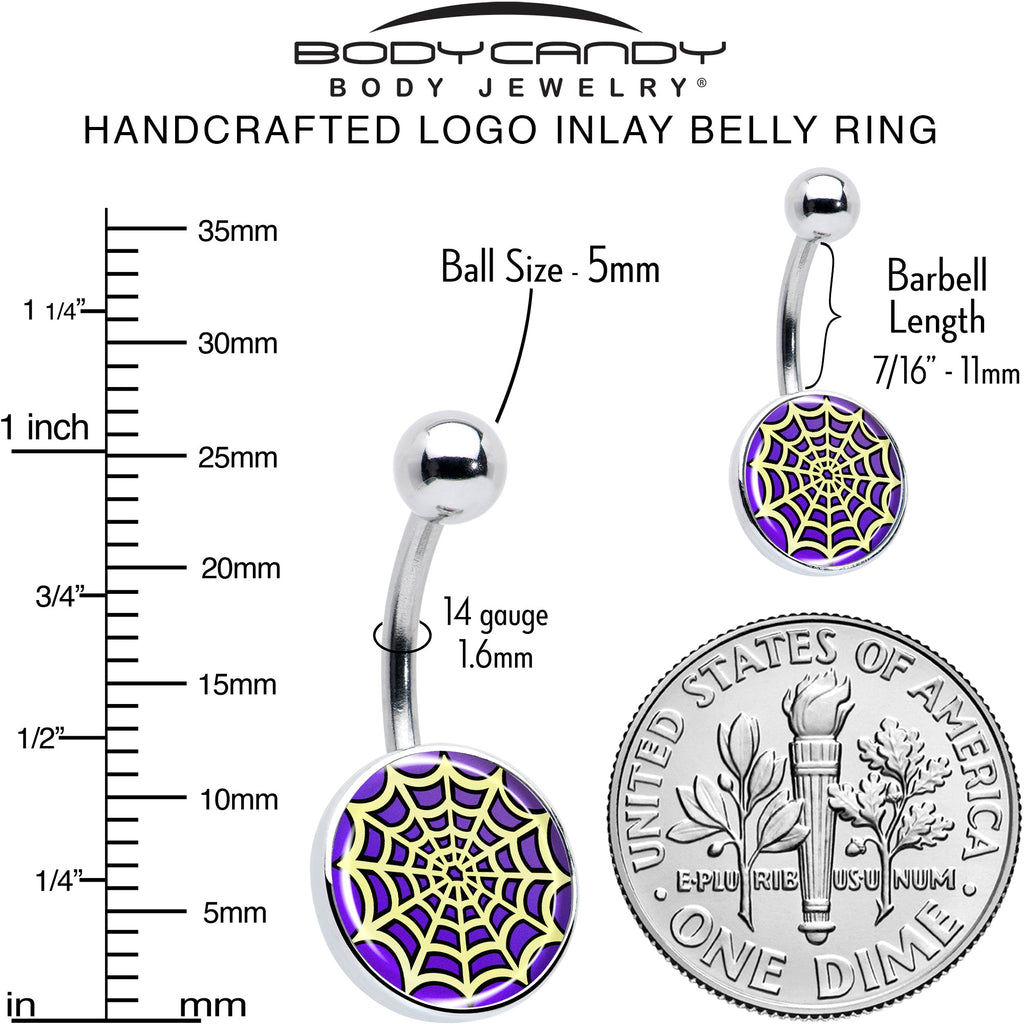 BodyCandy Two Tone Spider Web Belly Ring by Onyx O — alternative angle
