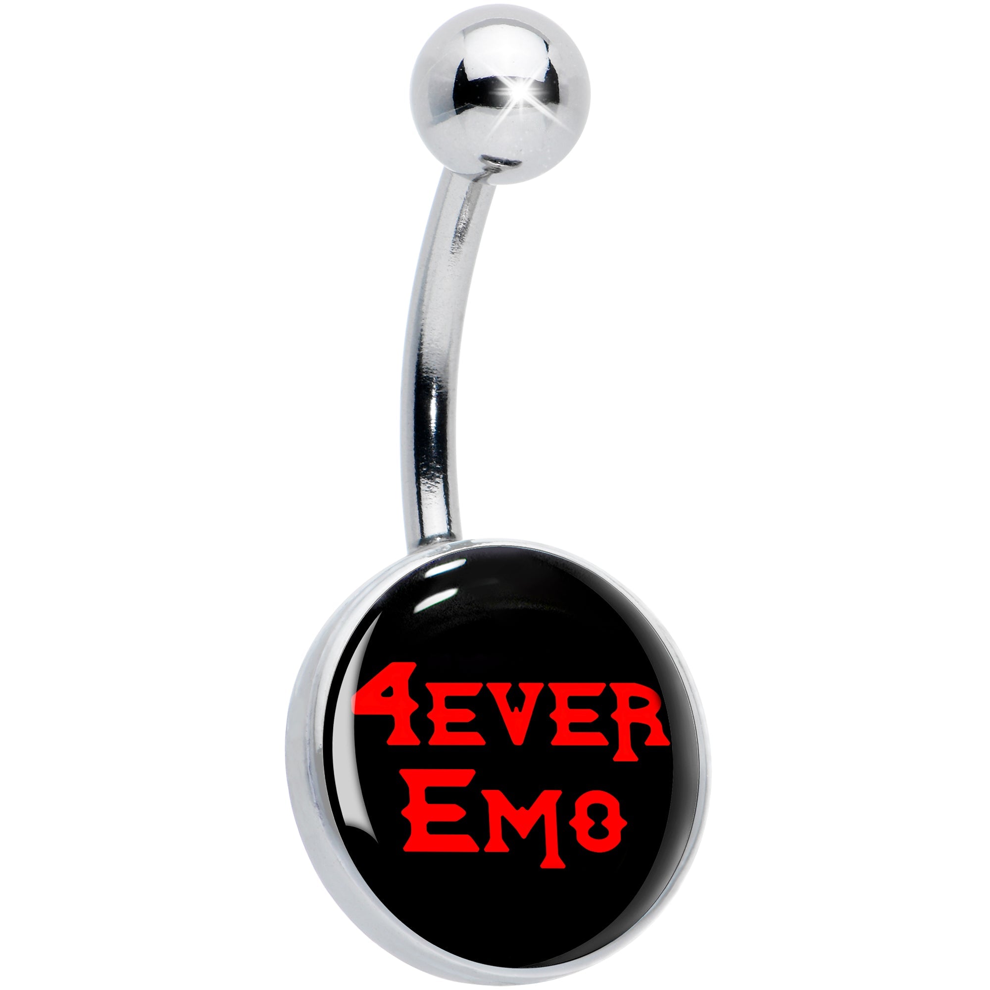 BodyCandy Black Red 4 Ever Emo Belly Ring by Onyx O — main product shot