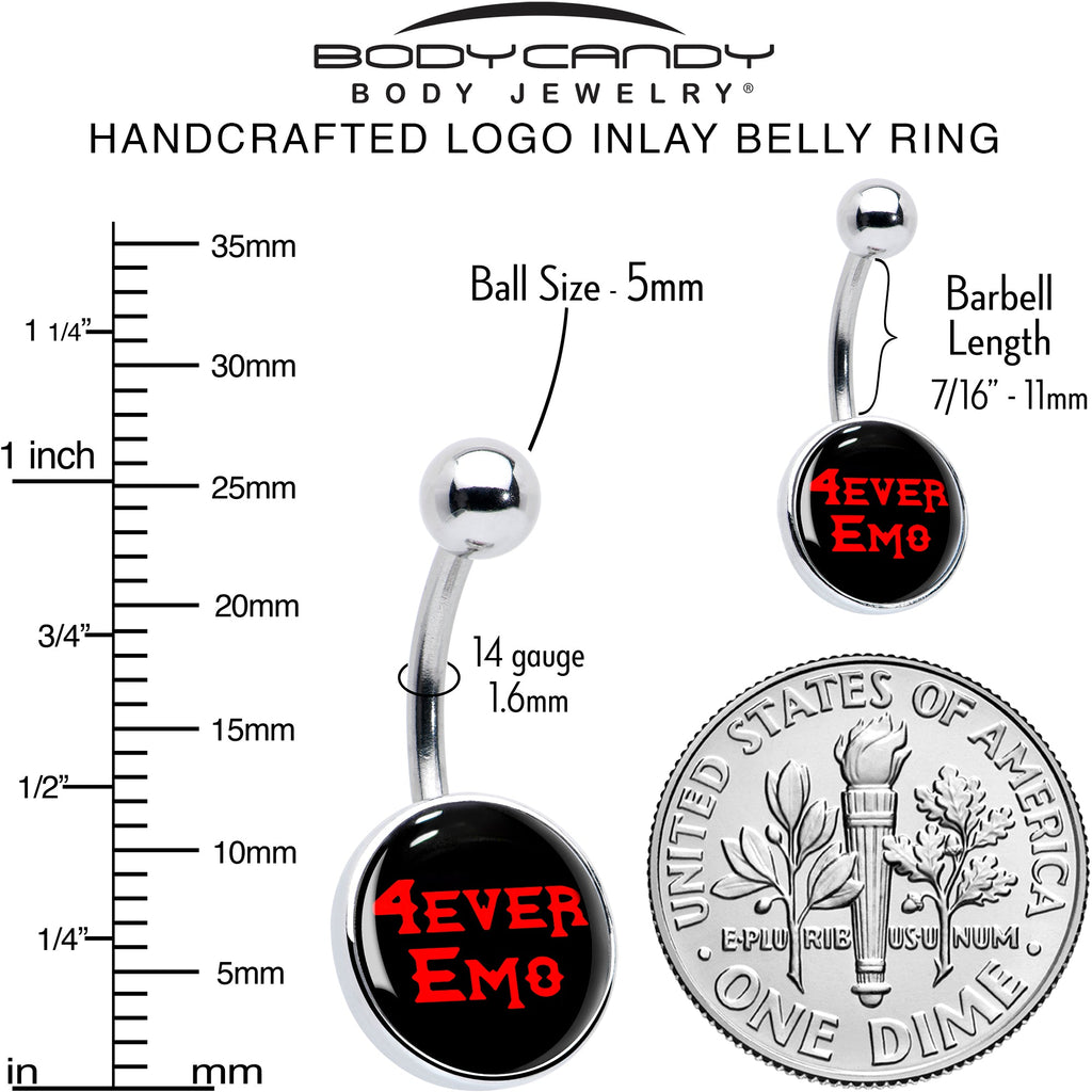 BodyCandy Black Red 4 Ever Emo Belly Ring by Onyx O — alternative angle