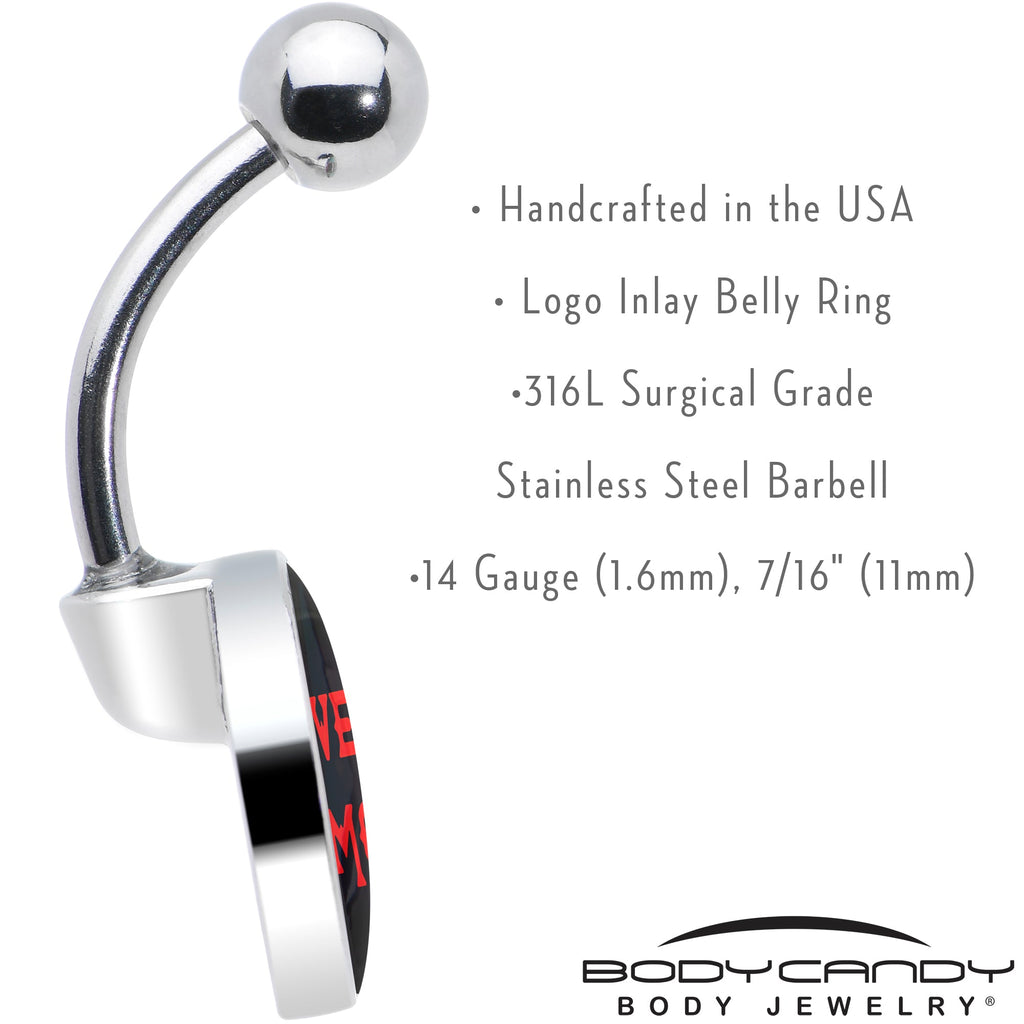 BodyCandy Black Red 4 Ever Emo Belly Ring by Onyx O — in-use photo
