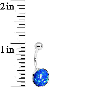 BodyCandy All About Blue Aqua Synthetic Opal Stainless Steel Bottom Mount Belly Ring — lifestyle context