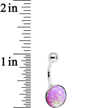 BodyCandy Party Pink Synthetic Opal Stainless Steel Bottom Mount Belly Ring — lifestyle context
