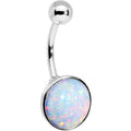 BodyCandy Wear Me White Synthetic Opal Stainless Steel Bottom Mount Belly Ring — main product shot