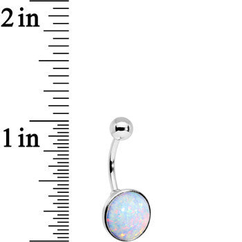 BodyCandy Wear Me White Synthetic Opal Stainless Steel Bottom Mount Belly Ring — lifestyle context