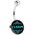 BodyCandy Custom Teal Personalized Name Belly Ring — main product shot