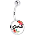 BodyCandy Custom Floral Personalized Name Belly Ring — main product shot